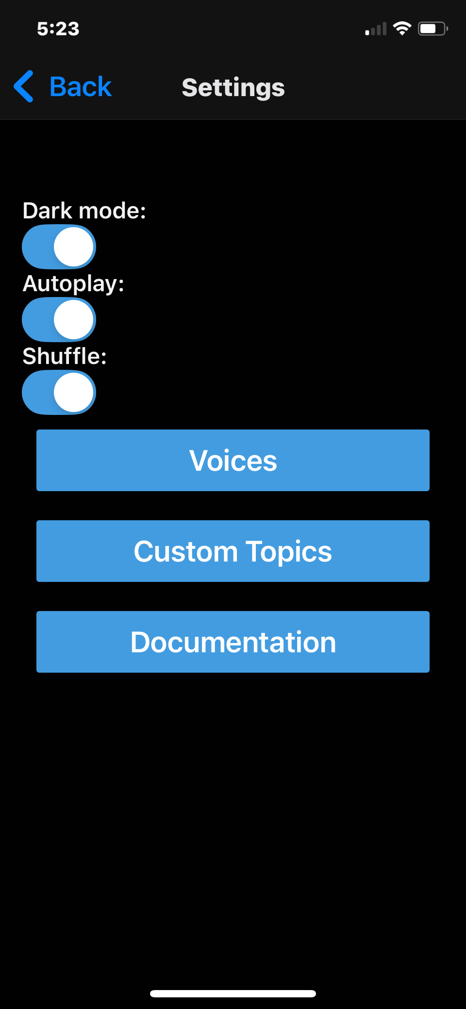 Settings Settings